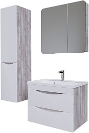 Grossman Мебель для ванной Талис 80 подвесная бетон пайн/белая – фотография-2